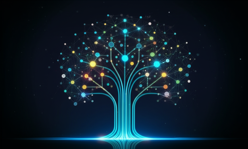 Abstract illustration of a growing tree representing organic growth and SEO